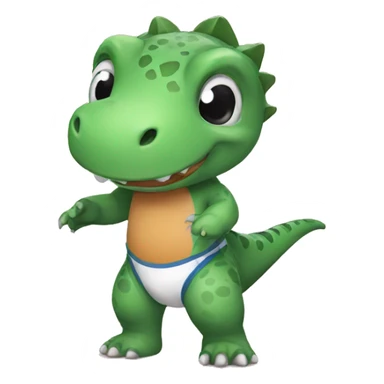 dinosaur with swim trunks sticker