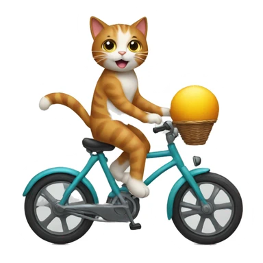 Cat on bike sticker