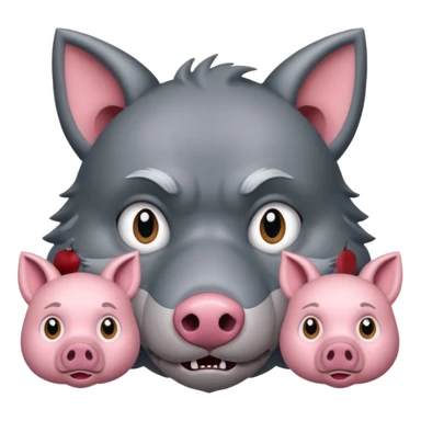 The three little pigs and the wolf sticker