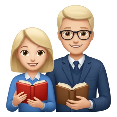 A teacher and a student having a conversation. sticker