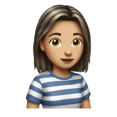 striped shirt portrait of girl sticker
