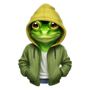 frog in a streetwear clothes sticker