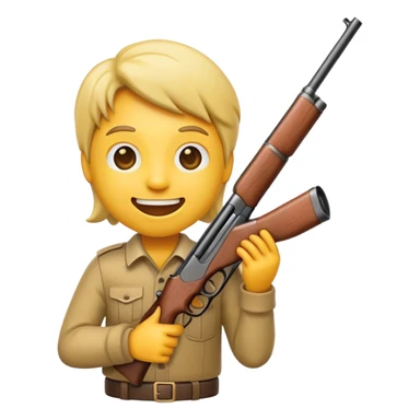 Happy emoji with shotgun sticker