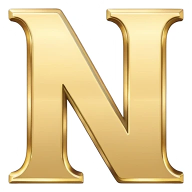 letter N in light gold sticker