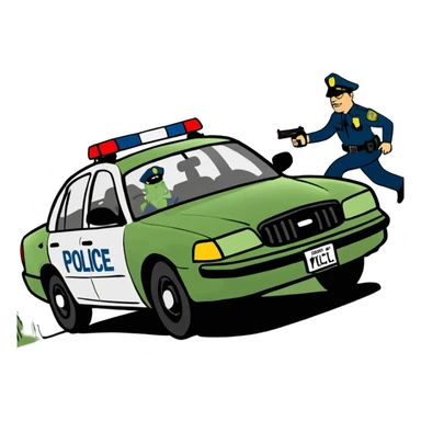 Police chasing car sticker