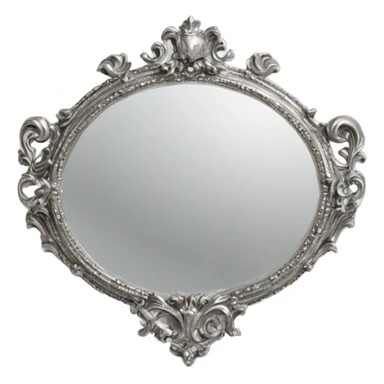 vintage rococo silver hand mirror sticker