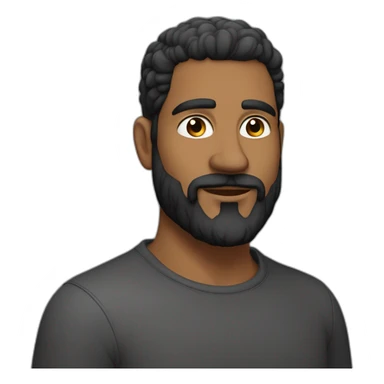 hombre de 45 años cabello negro corto canas barba ojos negros sticker