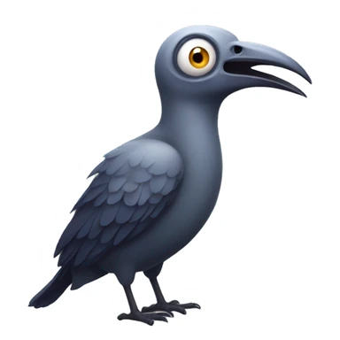 Creepy bird with big beak sticker