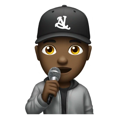 rapper with microphone sticker