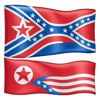 About a emoji flag combination with Puerto Rico + North Korea emoji flag combination flag hack as a flag sticker