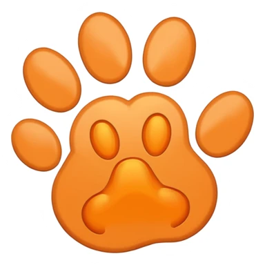 a light pastel orange pawprint sticker