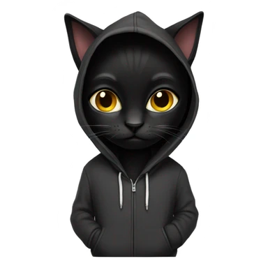 black cat with hoodie  sticker