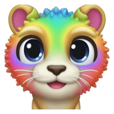 cute rainbow cameleon like ios emoji sticker