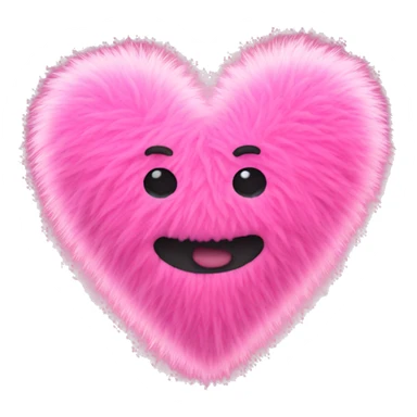Pink fuzzy heart sticker