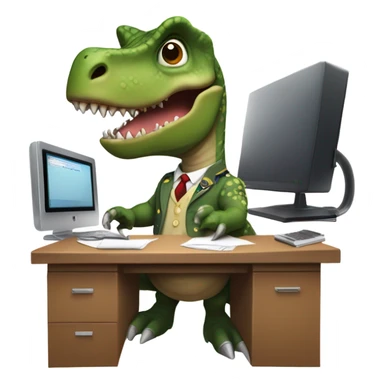 dinosaur clerk sticker