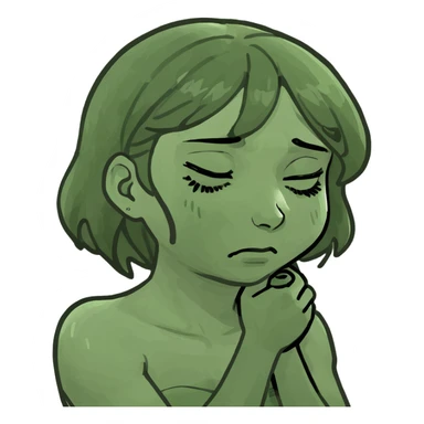 arms crossed holding neck crying girl sticker