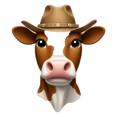 Cow in a cowboy hat sticker
