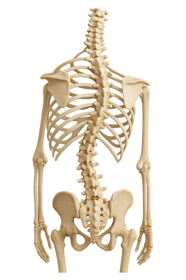 spina dorsale anatomica umana storta, iperrealistico 4k sticker