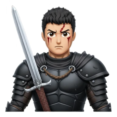 Guts del manga de berserk con su estilo característio sticker