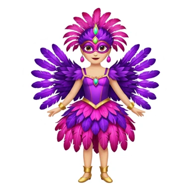 carnival-mas-costume,-red,-purple-and-pink-preferably,-full-costume-feathers-at-the-back- sticker