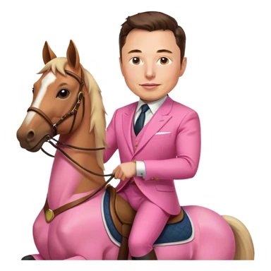 elon musk in pink suit on horse sticker