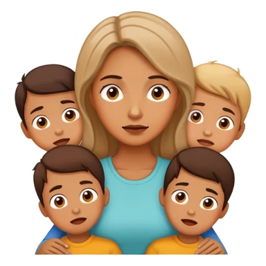 Woman overwhelmed with children sticker