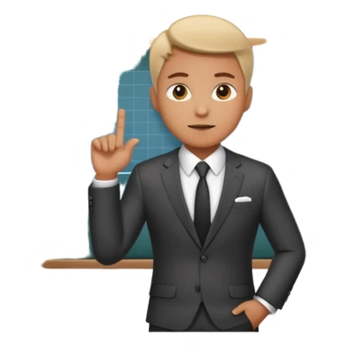 marketer standing in front of a chart board sticker