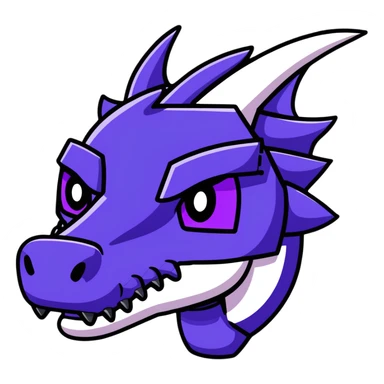 Minecraft black dragon head with purple eyes sticker