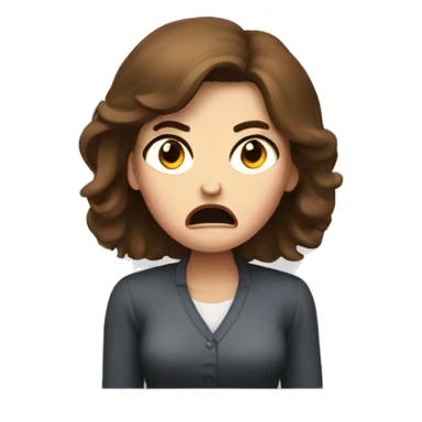 Very angry lady with brown hair sticker