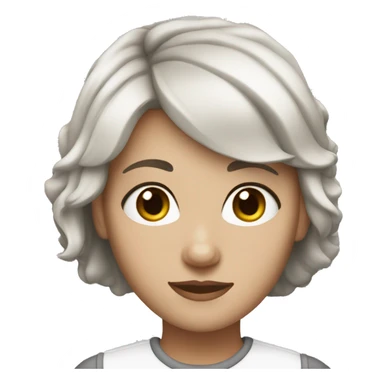 white girl, black,white and short hair, 40 age sticker