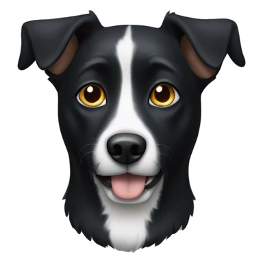 Black dog with white in center of face sticker