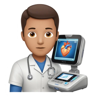 Male Cardiac sonographer with Philips ultrasound machine sticker