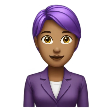 business woman purple icon sticker