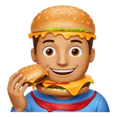 Màn eating burger sticker