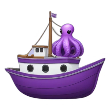 purple octopus crush boat sticker