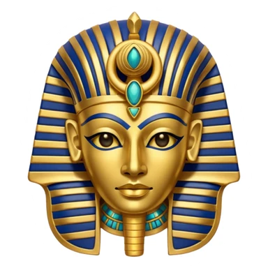 Discord emoji for "RA Silkroad", Ancient Egyptian theme, Pharaoh mask, Ankh, Scarab, Eye of Horus, colorful, shiny gold, small, clear.
 sticker