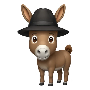 donkey with black hat sticker