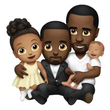 p diddy with baby sticker