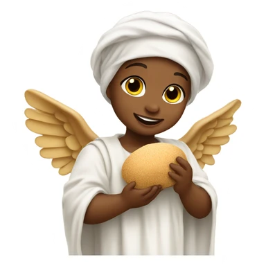 Baby Angel eating falafel in pita bread  sticker