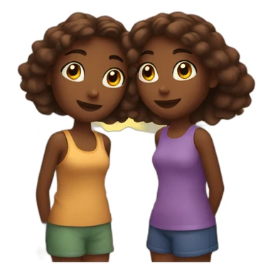 Two girl watching sunset sticker