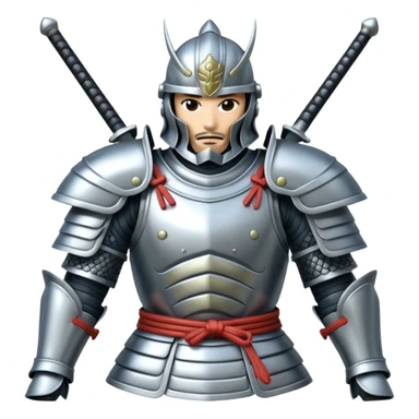 silver samurai armour sticker