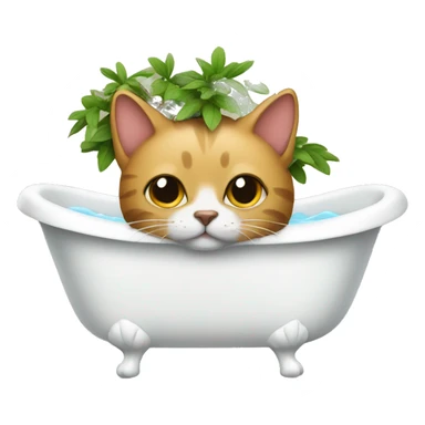 Tree Cat in bathtub  sticker