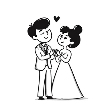 husband and wife together, wedding rings sticker