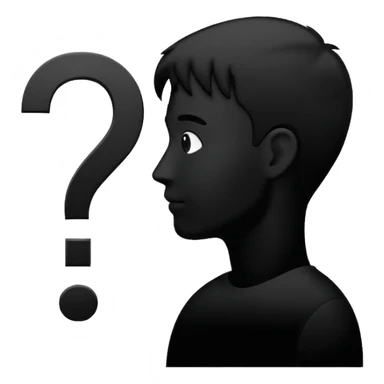 silhouette of a man with a question mark sticker