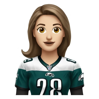 Philadelphia eagles fan, white woman with brown hair and brown eyes sticker