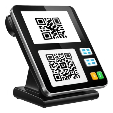 POS terminal with QR-code on it sticker