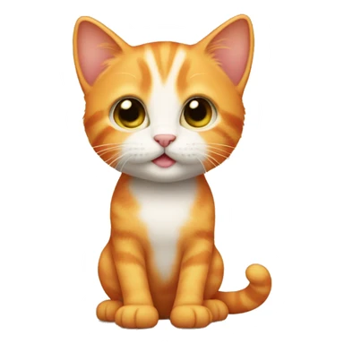 Baby orange cat standing like a human sticker