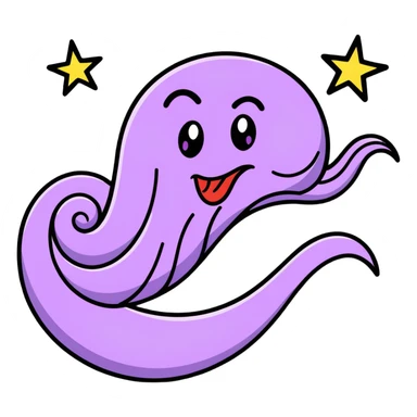 ridiculously silly face with spiraling eyes, wild expression, super long wavy tongue wiggling from side to side, stars and motion lines, extremely goofy, cartoonish, hilarious sticker