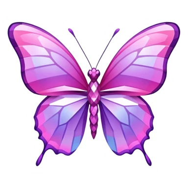Hot pink and lavender diamond butterfly sticker
