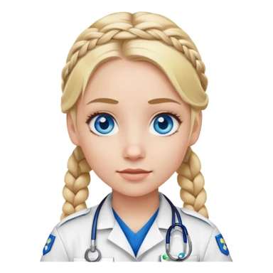 Paramedic girl with blonde hair braided and blue eyes sticker